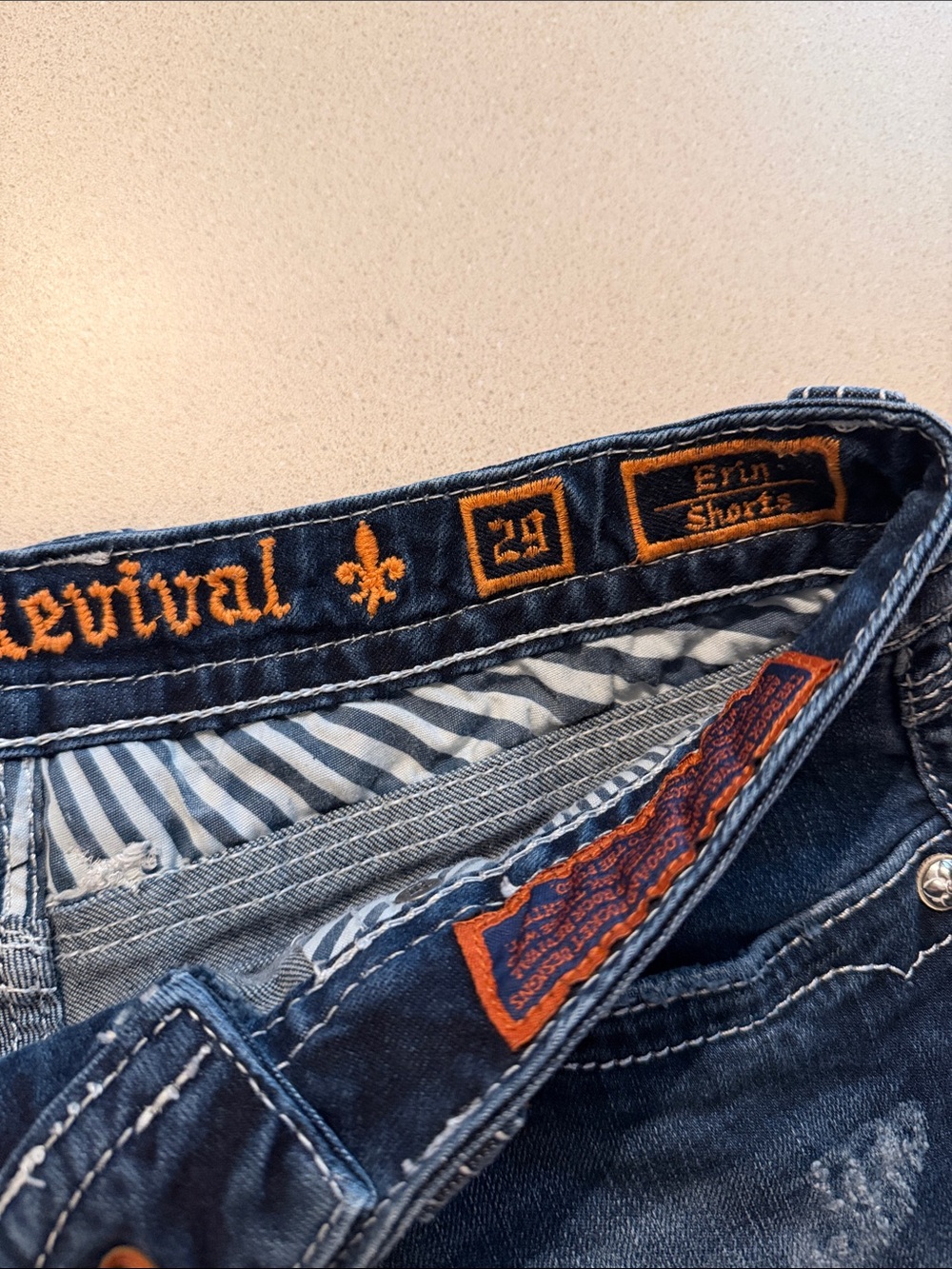 Rock Revival Women's Indigo Embroidered Denim Shorts - Picture 2 of 3